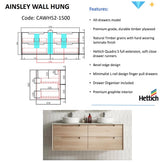 AINSLEY Wall Hung Vanity Mia Oak (All Sizes)