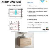 AINSLEY Wall Hung Vanity Mia Oak (All Sizes)