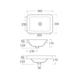 Aulic BARLEE Semi Inset Basin Gloss White (Rectangle:460x330x170)