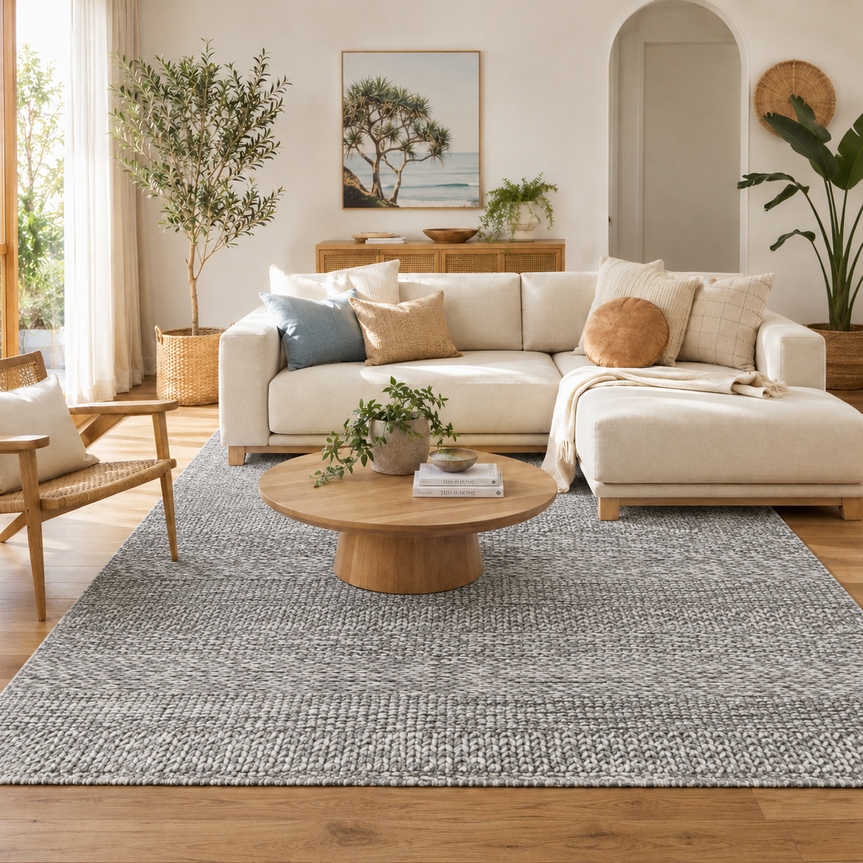 ayna Grace Charcoal Wool Blend Rug