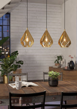 CARLTON Pendant Light (Gold)-3 Lights - Clearance