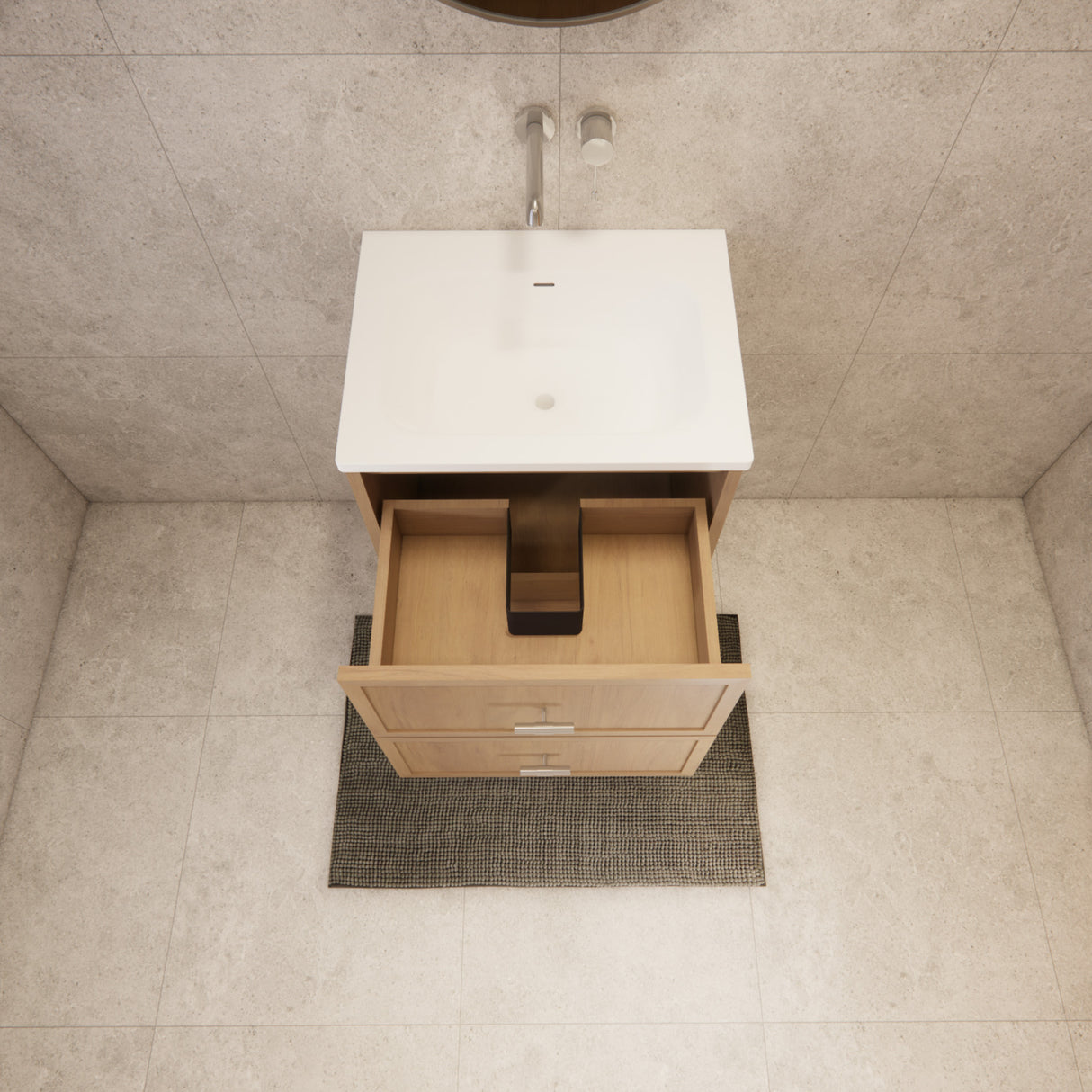 Riva Banff Wall Hung Vanity Coastal Oak (All Sizes)