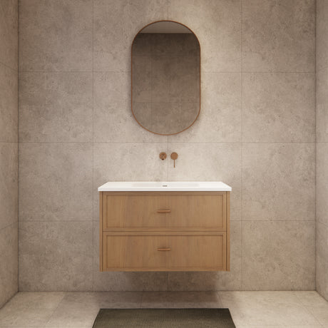 Riva Banff Wall Hung Vanity Coastal Oak (All Sizes)