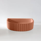 Sticks & Stone Concrete Ribbed Half Moon Basin
