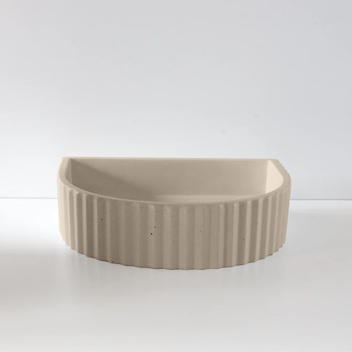 Sticks & Stone Concrete Ribbed Half Moon Basin