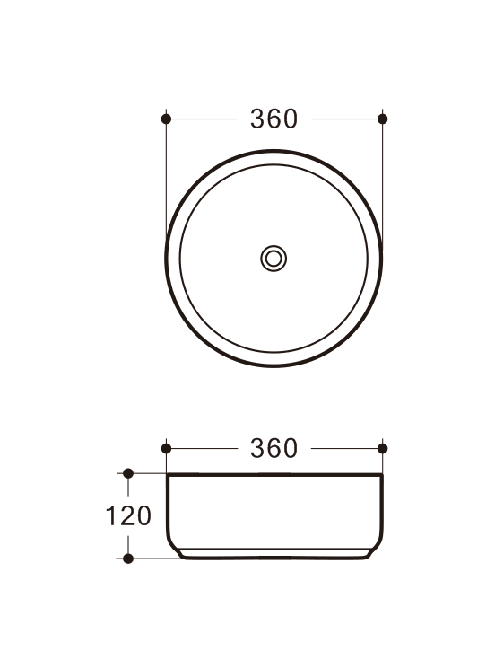 ABS White Basin (Round: 360x360x120)
