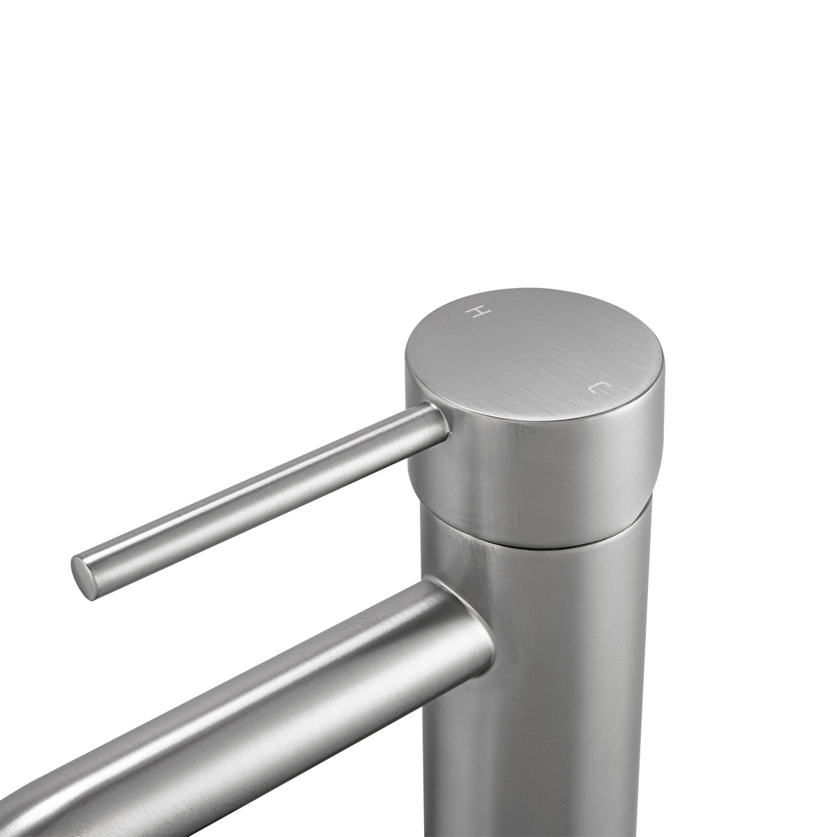 LUCID PIN Series Round Tall Basin Mixer - Brushed Nickel