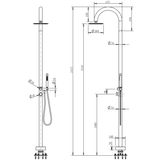 Mica gooseneck freestanding outdoor shower