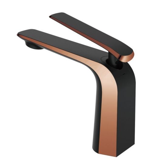 Esperia Basin Mixer - Black & Rose Gold