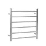 Round Electric Heated Towel Rack 6 Bars - Brushed Nickel