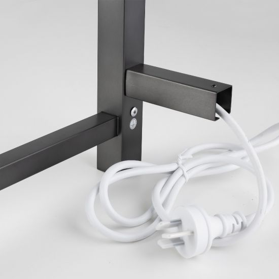 Square Electric Heated Towel Rack 6 Bars - Brushed Gun Metal