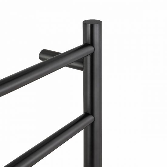 Round Electric Heated Towel Rack 6 Bars - Brushed Gun Metal