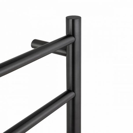 Round Electric Heated Towel Rack 6 Bars - Brushed Gun Metal