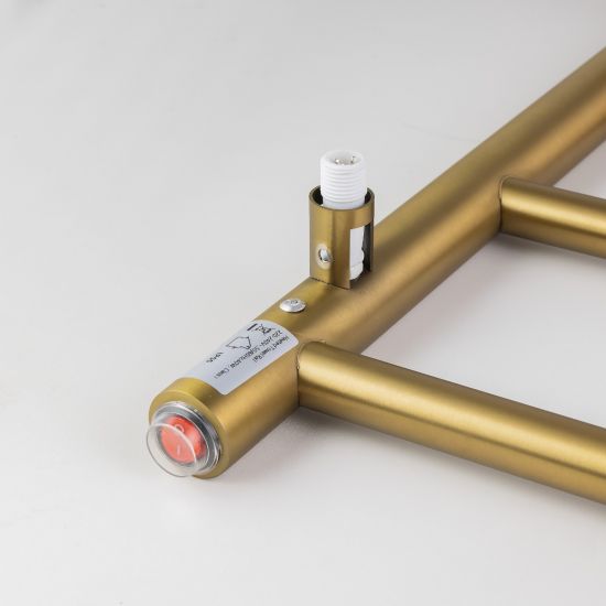 Round Electric Heated Towel Rack 4 Bars - Brushed Brass