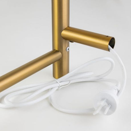 Round Electric Heated Towel Rack 4 Bars - Brushed Brass