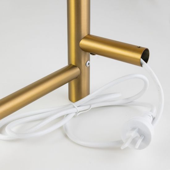 Round Electric Heated Towel Rack 6 Bars - Brushed Brass