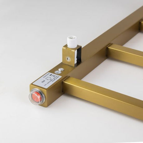 Square Electric Heated Towel Rack 4 Bars - Brushed Brass