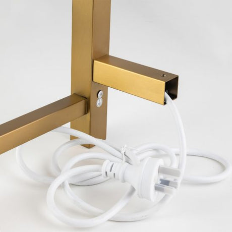Square Electric Heated Towel Rack 4 Bars - Brushed Brass