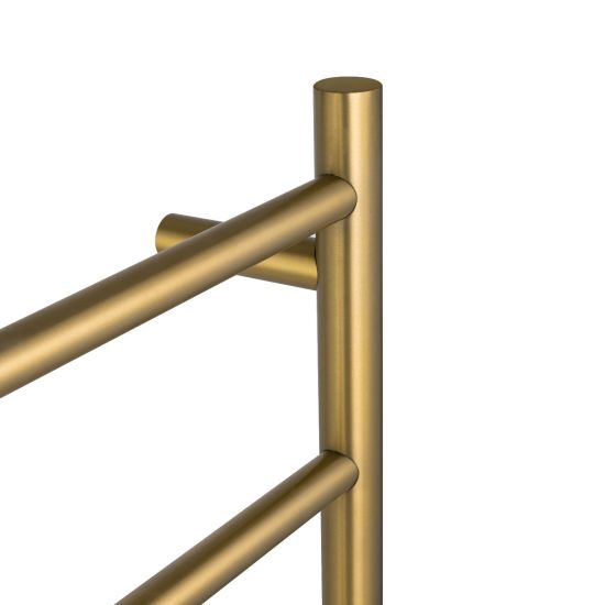 Round Electric Heated Towel Rack 4 Bars - Brushed Brass