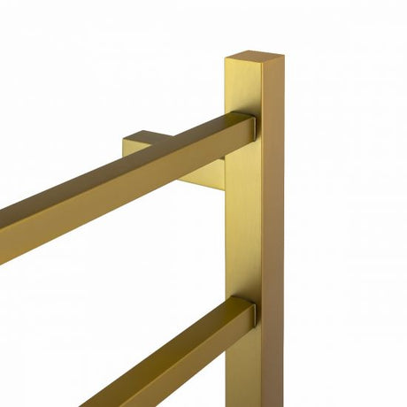 Square Electric Heated Towel Rack 6 Bars - Brushed Brass