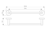 Otus Towel Rail Single 350mm - Technical Drawing