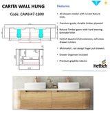 CARITA Wall Hung Curved Vanity Oak (All Sizes)