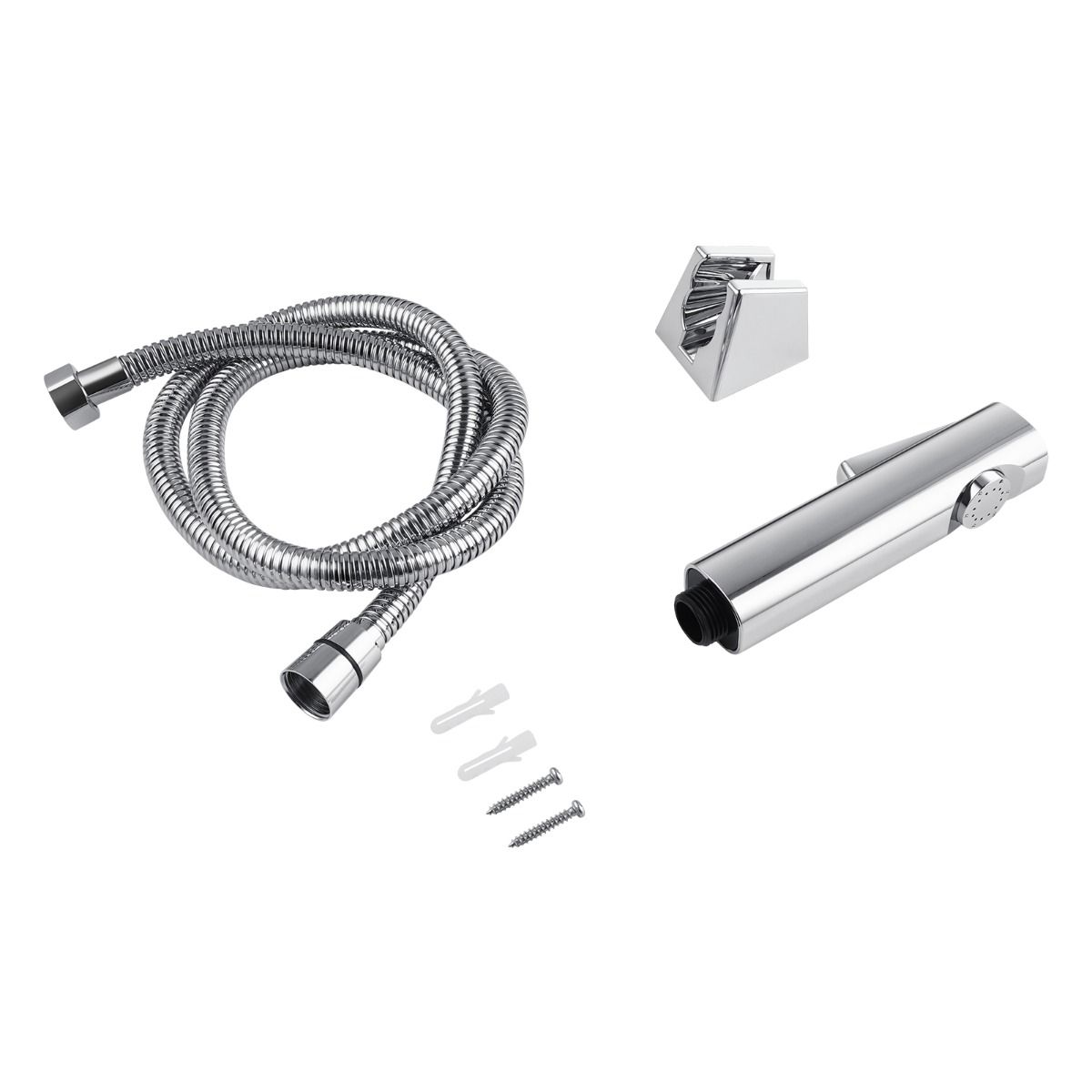 Round ABS Toilet Bidet Spray Kit With Stainless Steel Hose - Chrome