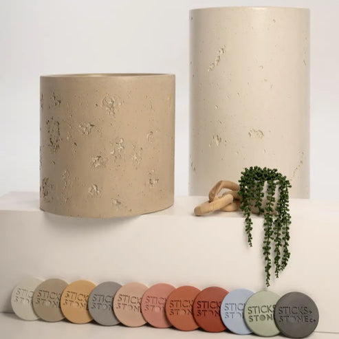 Sticks & Stone Concrete Textured Half Height Round Pedestal Basin