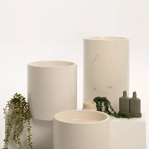 Sticks & Stone Concrete Polished Half Height Round Pedestal Basin