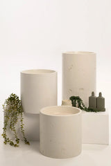 Sticks & Stone Concrete Textured Half Height Round Pedestal Basin