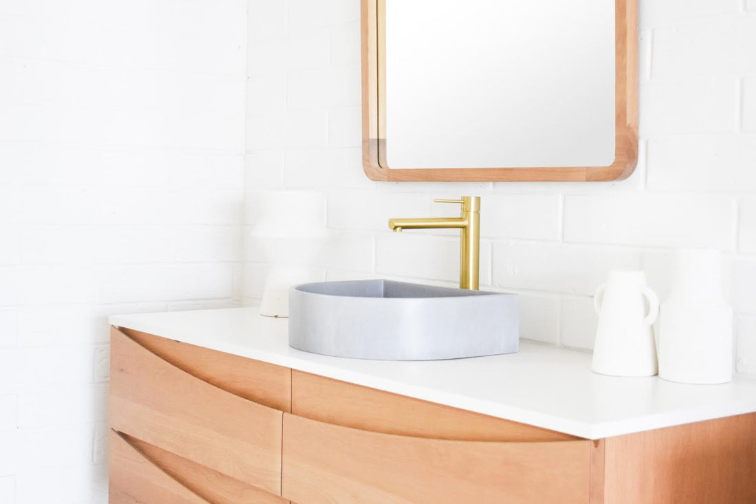 Sticks & Stone Concrete Polished Half Moon Basin
