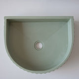 Sticks & Stone Concrete Ribbed Half Moon Basin