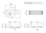 Sticks & Stone Concrete Ribbed Half Moon Basin