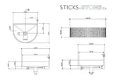 Sticks & Stone Concrete Rugged Half Moon Basin