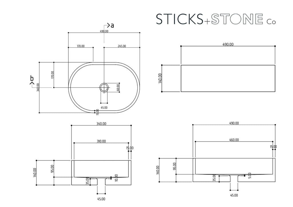 Sticks & Stone Concrete Polished Vessel Basin