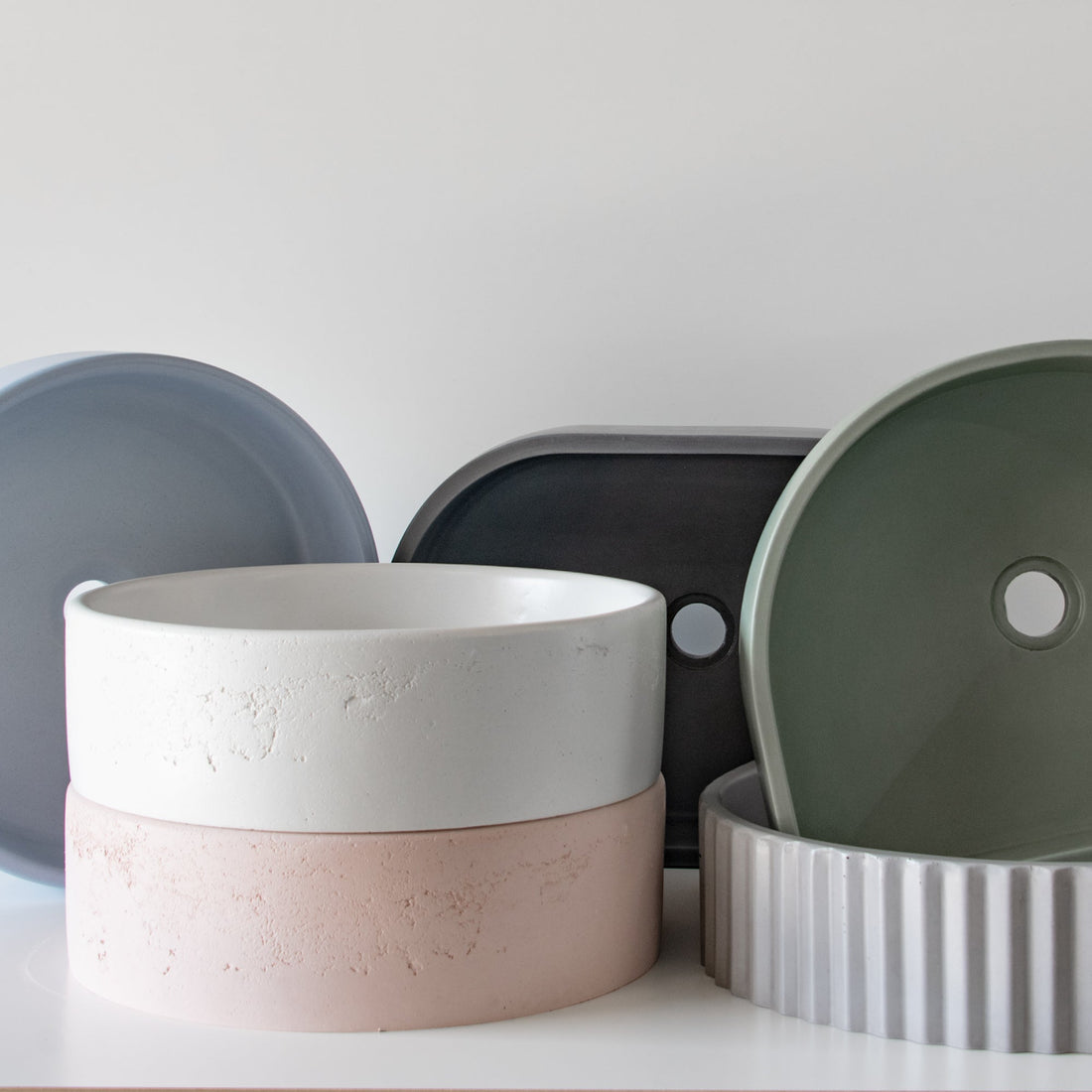 Sticks & Stone Concrete Round Textured Basin