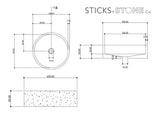 Sticks & Stone Concrete Round Textured Basin