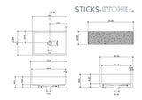 Sticks & Stone Concrete Rugged Rectangle Basin