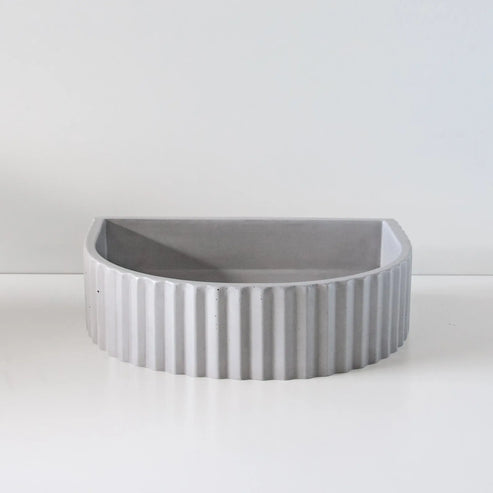 Sticks & Stone Concrete Ribbed Half Moon Basin