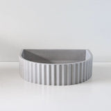Sticks & Stone Concrete Ribbed Half Moon Basin