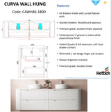 CURVA Wall Hung Fluted Curved Vanity Matte White (All Sizes)