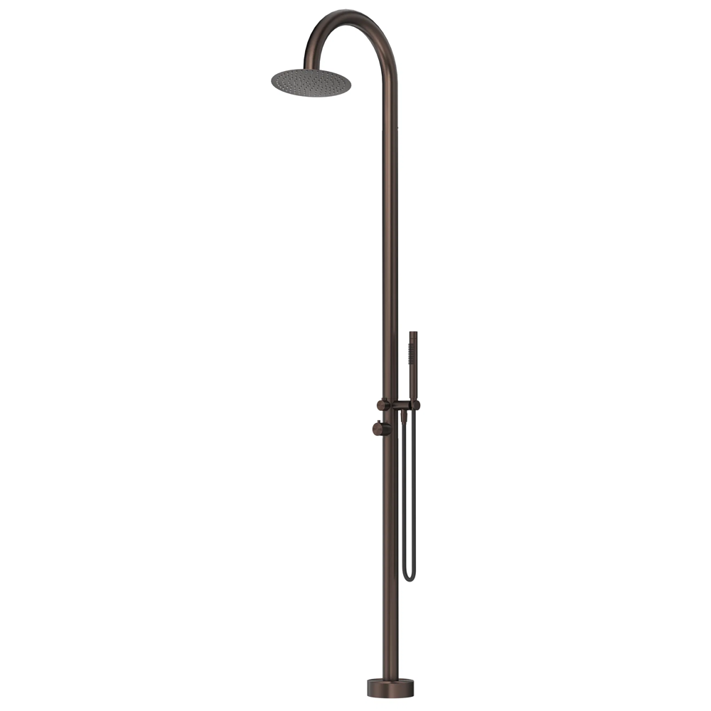 Mica gooseneck freestanding outdoor shower
