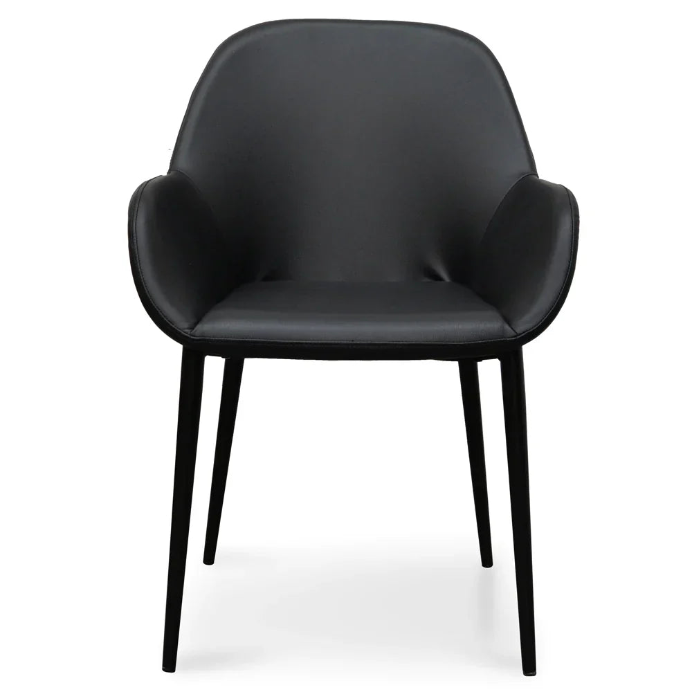 Calibre CDC2226-SD Dining chair - Black PU - Black Legs