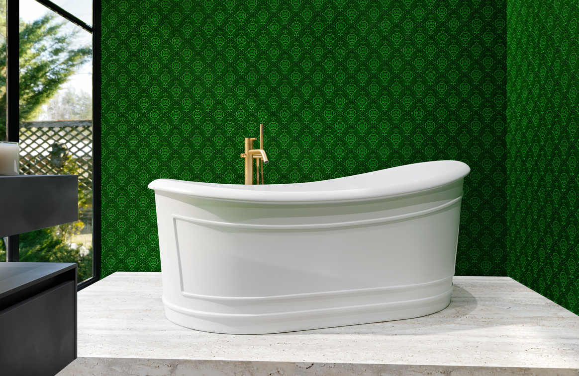 RITZ Freestanding Bathtub with Non-Overflow (Matte White) (1700mm)