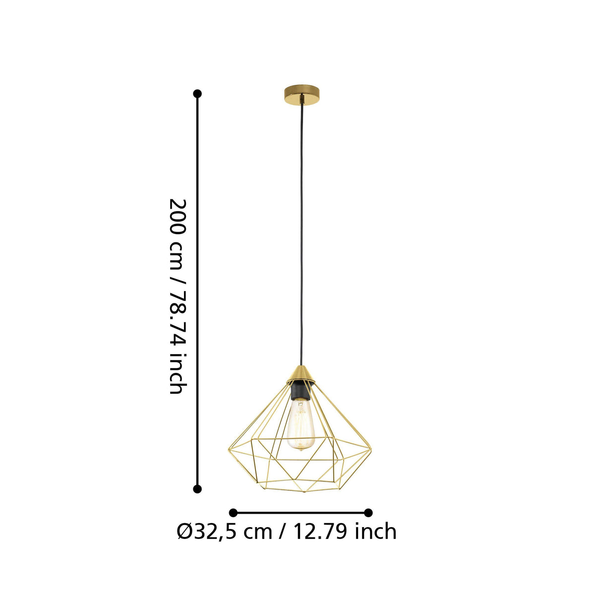 TARBES pendant light E27 (Brushed Brass)- Clearance