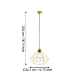 TARBES pendant light E27 (Brushed Brass)- Clearance