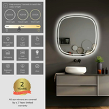 AQUA LED Rounded Edge Anodising aluminium Frame Mirror 600/750mm