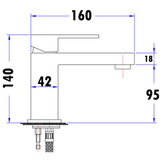 Rosa Rectangle Handle Basin Mixer Lead Free