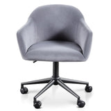 Calibre COC6196-LF Charcoal Velvet office Chair - Black Base