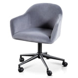 Calibre COC6196-LF Charcoal Velvet office Chair - Black Base